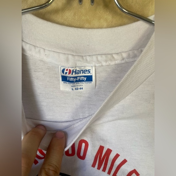 Vintage 90s Gold Rush Hanes 50/50 White Graphic Men's Tee War Propaganda Novelty - Picture 4 of 6